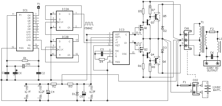 3kW DC-AC inverter Circuit diagram